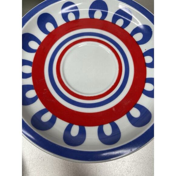 Lot Of 4 Hearthstone Block Vista Alegre Portugal Colorful Red Blue Saucer Plates - Picture 5 of 7